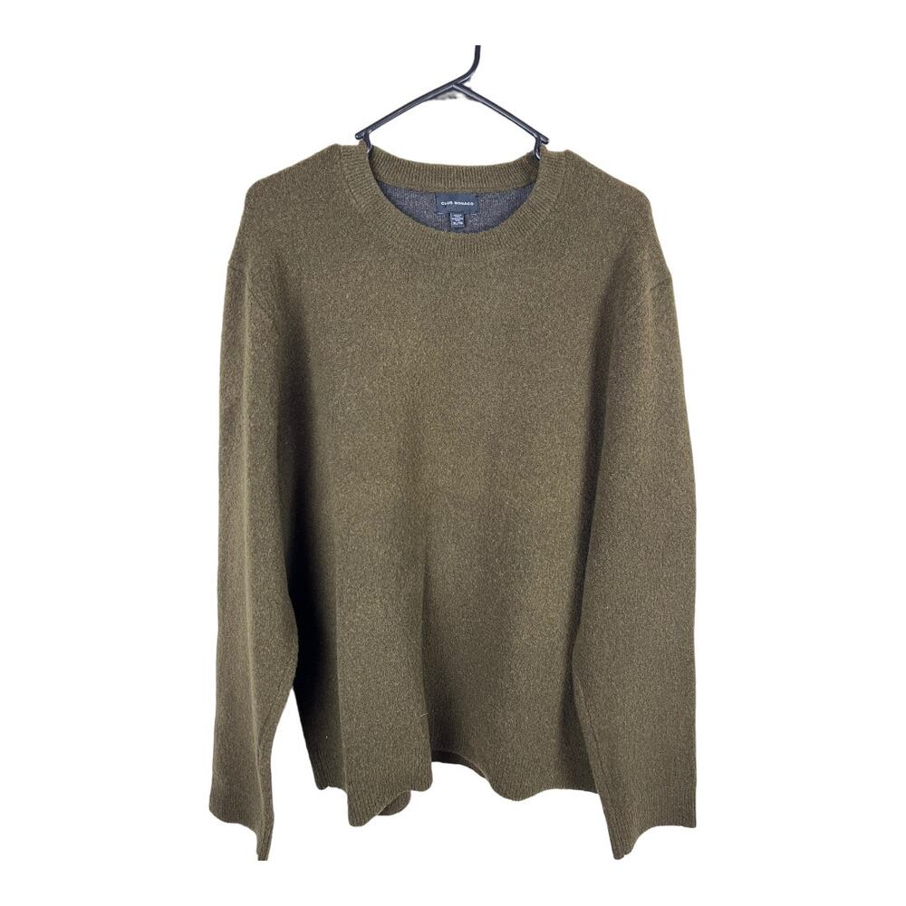 Club Monaco Sweater Mens brown Wool Nylon Crewneck Pullover Cozy Casual XL